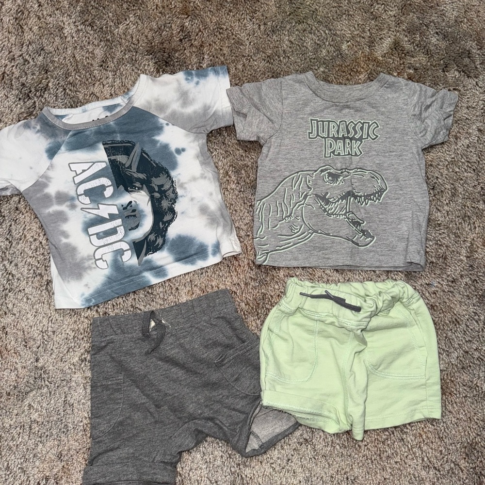 (2) 12 month AC/DC Baby Blue Graphic Tee